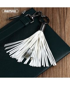 Remax RC-053m Dizaina Atsēgu piekariņš Universāls Micro USB Datu & Uzlādes Kabelis Balts