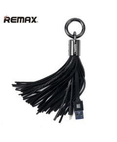 Remax RC-053m Dizaina Atsēgu piekariņš Universāls Micro USB Datu & Uzlādes Kabelis Melns