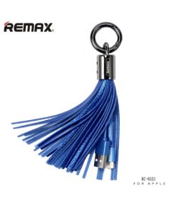 Remax RC-053i Дизайн Брелок для ключей с Apple Lightning кабелемданных и заряда  (MD818) Синий