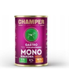 4vets CHAMPER GASTRO MONOBIAŁKOWA indyk mokra karma dla psa 400g Suņu barība