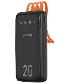 Dudao   capacious powerbank with 3 built-in cables 20000mAh USB Type C + micro USB + Lightning black (Dudao K6Pro +) Black Power-банки