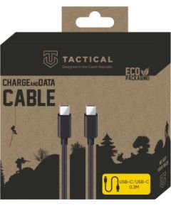Tactical Smooth Thread USB-C/USB-C Kabelis 0.3m / melns Data USB kabeļi