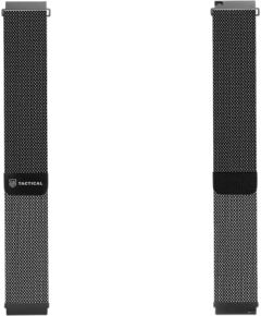 Tactical 360 Loop Magnetic Steel Band Viedpulksteņu siksniņa 20mm / melns Smart-Watch aksesuāri