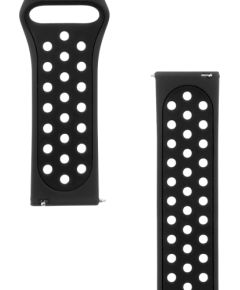 Tactical 234 Double Silicone Band Viedpulksteņu siksniņa 22mm / melna Smart-Watch aksesuāri