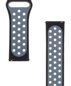 Tactical 267 Double Silicone Band Viedpulksteņu siksniņa 22mm / melns/pelēks Smart-Watch aksesuāri