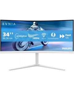 Philips Evnia 5000 34M2C5501A Monitors 34 " / Fast VA / 3440×1400 / HDMI / DisplayPort / 180 Hz Monitori