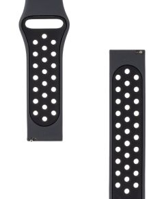 Tactical 856 Double Silicone Band Viedpulksteņu siksniņa 20mm / melns Smart-Watch aksesuāri