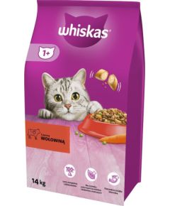 Whiskas Adult Sucha karma dla dorosłego kota z wołowiną 14kg Kaķu sausā barība