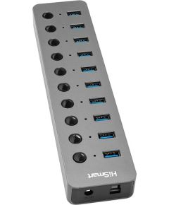 Hismart Adapter USB Type-A 3.0 - 10 x USB 3.0 USB / Type-C Hub