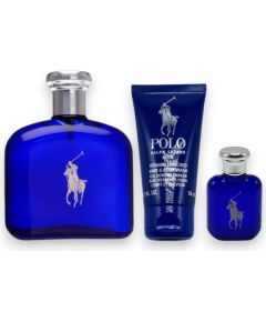 Set Ralph Lauren: Polo Blue Eau De Parfum For Men 125ml + Polo Blue Shower Gel Skin All Skin Types 75ml + Polo Blue Anti-Perspirant Deodorant Stick For Men 75 g Dāvanu komplekti