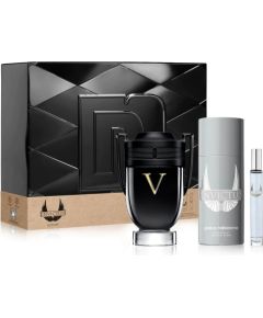Set Paco Rabanne: Invictus Victory Eau De Parfum For Men 100ml + Invictus Victory Eau De Parfum For Men 10ml + Invictus Victory Deodorant Spray For Men 150ml Dāvanu komplekti