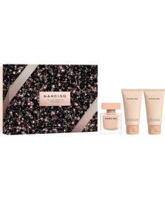 Set Narciso Rodriguez: Narciso Poudree Eau De Parfum For Women 50ml + Narciso Poudree Hydrating Body Lotion 50ml + Narciso Poudree Cleansing Shower Gel All Over The Body For All Skin Types 50ml Dāvanu komplekti
