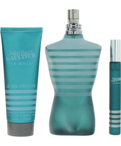 Set Jean Paul Gaultier: Le Male Eau De Toilette For Men 125ml + Le Male Eau De Toilette For Men 10ml + Le Male Cleansing Shower Gel For All Skin Types 75ml Dāvanu komplekti