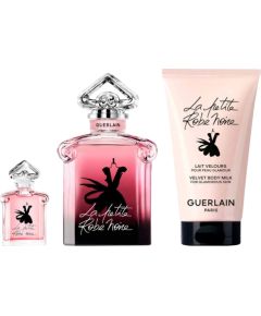 Set Guerlain: La Petite Robe Noire Intense Eau De Parfum For Women 50ml + La Petite Robe Noire Intense Eau De Parfum For Women 5ml + La Petite Robe Noire Intense Hydrating Body Lotion 75ml Dāvanu komplekti