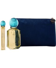 Happy Lemon Dulci Set Chopard: Happy Lemon Dulci Eau De Parfum For Women 100ml + Textile Makeup Bag Blue + Happy Lemon Dulci Eau De Parfum For Women 10ml Парфюмерные наборы