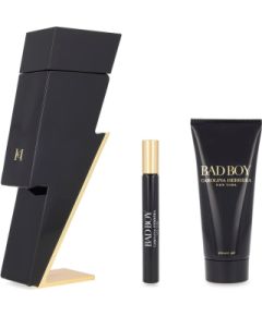 Set Carolina Herrera: Bad Boy Eau De Toilette For Men 100ml + Bad Boy Eau De Toilette For Men 10ml + Bad Boy Shower Gel For All Skin Types 100ml Dāvanu komplekti