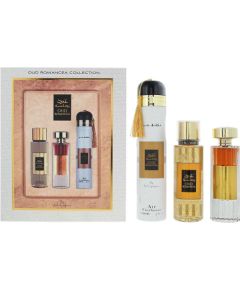 Set Ard Al Zaafaran: Oud Romancea Eau De Parfum For Women 100ml + Oud Romancea Scented Spray For Women 250ml + Oud Romancea Amber Room Air Freshener 300ml Парфюмерные наборы