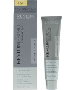 Revlon Revlonissimo Colorsmetique Hyaluronic Acid Permanent Hair Dye 6.34 Dark Coppery Gold Blonde 60ml Уход за волосами