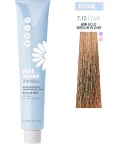 Milk Shake 9 Minutes Permanent Hair Dye 7.13 Biondo Cenere Dorato 100ml Matu kopšana