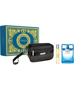 Set Versace: Eau Fraiche, Eau De Toilette, For Men, 100 ml + Eau Fraiche, Eau De Toilette, For Men, 10 ml + Versace, GWP Textile Pouch, Black Dāvanu komplekti