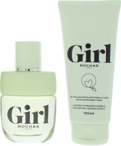 Set Rochas: Girl, Eau De Toilette, For Women, 60 ml + Girl, Exfoliating, Shower Gel, Body, All Skin Types, 100 ml Парфюмерные наборы
