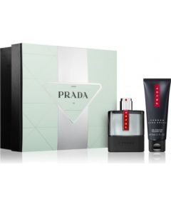 Set Prada: Luna Rossa Carbon, Eau De Toilette, For Men, 50 ml + Luna Rossa Carbon, Revitalized, Shower Gel, Body, 75 ml Dāvanu komplekti