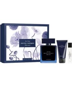 Set Narciso Rodriguez: Bleu Noir, Eau De Parfum, For Men, 100 ml + Bleu Noir, Eau De Parfum, For Men, 10 ml + Bleu Noir, Cleansing, Shower Gel, All Over The Body, For All Skin Types, 50 ml Dāvanu komplekti