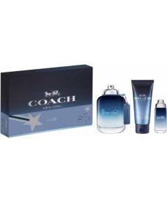 Set Coach: Blue, Eau De Toilette, For Men, 100 ml + Blue, Eau De Toilette, For Men, 15 ml + Blue, Shower Gel, Beard & Hair, 100 ml Dāvanu komplekti