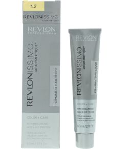 Revlon, Revlonissimo Colorsmetique, Hyaluronic Acid, Permanent Hair Dye, 4.3 Medium Golden Brown, 60 ml Matu kopšana