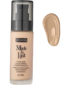 Pupa, Made To Last, Paraben-Free, Long Lasting, Liquid Foundation, 020, Light Beige, 30 ml *Tester Dekoratīvā kosmētika