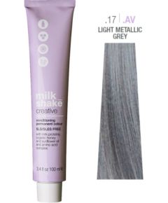 Milk Shake, Creative, SLS/SLES-Free, Permanent Hair Dye, .17.AV Light Metallic Grey, 100 ml Matu kopšana