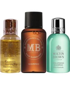 Hair Therapy Discovery Set Molton Brown: Indian Cress, Hair Shampoo, For Purifying, 30 ml + Molton Brown, Kumudu, Hair Shampoo, For Volume, 30 ml + Mandarin & Clary Sage, Hair Shampoo, For Volume, 30 ml Matu kopšana