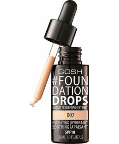 Gosh, Drops, Liquid Foundation, 002, Ivory, SPF 10, 30 ml *Tester Dekoratīvā kosmētika