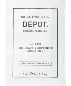 Depot, 400 Shave Specifics No. 403, Sweet Almond, Softening, Pre-Shaving Oil, 5 ml Bārdas kopšana
