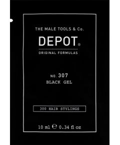 Depot, 300 Hair Stylings No. 307 Black, Botanical Complex, Hair Styling Gel, Temporary Coverage & Volume, Medium Hold, 10 ml Matu kopšana