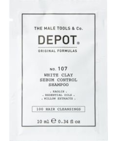 Depot, 100 Hair Cleansing No. 107, Kaolin, Hair Shampoo, For Regulation Of Excessive Sebum, 10 ml Шампуни