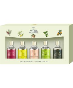 Set 4711: Acqua Colonia Lemon & Ginger, Eau De Cologne, Unisex, 8 ml + Acqua Colonia Lychee & White Mint, Eau De Cologne, Unisex, 8 ml + Acqua Colonia Lime & Nutmeg, Eau De Cologne, Unisex, 8 ml + Acqua Colonia Blood Orange & Basil, Eau De Cologne, Unisex Dāvanu komplekti