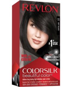 Revlon, Colorsilk, Permanent Hair Dye, 11 Soft Black, 130 ml Matu kopšana