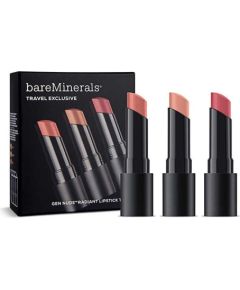 Travel Exclusive Set BareMinerals: Gen Nude Radiant, Cocoa, Cream Lipstick, Infatuation, 3.35 g + Gen Nude Radiant, Cocoa, Cream Lipstick, Friendship, 3.35 g + Gen Nude Radiant, Cocoa, Cream Lipstick, Swag, 3.5 g Kосметические средства