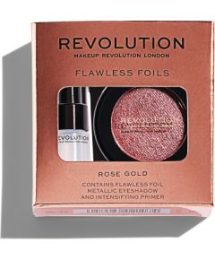 Set Makeup Revolution: Flawless Foils, Vegan, Eyeshadow Primer, 2 ml + Flawless Foils, Vegan, Eyeshadow Palette, Rose Gold, 2 g Dekoratīvā kosmētika