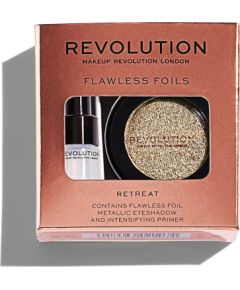 Set Makeup Revolution: Flawless Foils, Vegan, Eyeshadow Primer, 2 ml + Flawless Foils, Vegan, Eyeshadow Palette, Retreat, 2 g Dekoratīvā kosmētika
