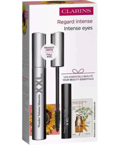 Set Clarins: Wonder Volume, Volumising, Mascara, Black, 8 ml + Wonder Volume, Volumising, Mascara, Black, 3 ml *Miniature + Double, Anti-Ageing, Serum, For Face, 0.9 ml *Sample Kосметические средства