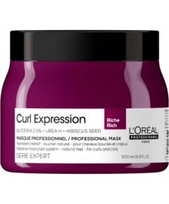 L'Oreal Professionnel, Serie Expert Curl Expression Rich, Glycerin2.5% + Urea H + Hibiscus Seed, Hair Treatment Cream Mask, Intense Moisturizing, 500 ml Matu kopšana