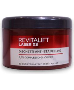 L'Oreal Paris, Revitalift Laser X3, Glycolic Acid, Anti-Ageing, Peel-Off Pads, 30 pcs Косметика для тела