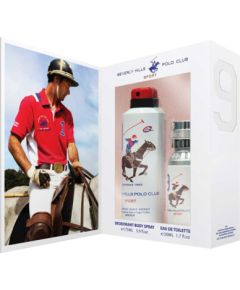 Gift Set Beverly Hills Polo Club: 1982 - Sport 8, Eau De Toilette, For Men, 50 ml + 1982 - Sport 9, Anti-Perspirant, Deodorant Spray, For Women, 150 ml Dāvanu komplekti