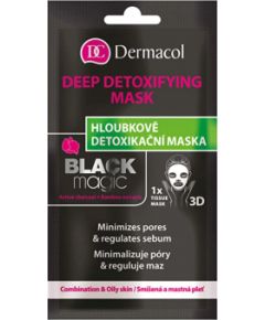 Dermacol, Black Magic, Activated Charcoal, Detoxifying, Sheet Mask, For Face, 15 ml *Tester Sejas kopšana
