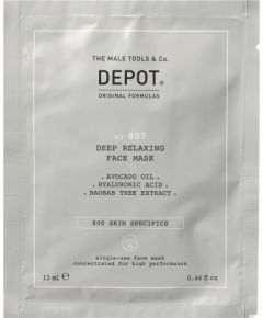 Depot, 800 Skin Specifics No. 807, Hyaluronic Acid, Nutri-Soothing, Sheet Mask, For Face, 13 ml Sejas kopšana