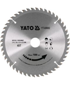Griešanas disks kokam Yato YT-60682; 216x30x2,2 mm Zāģripas
