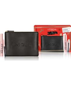 Atelier Kit Set L'Oreal Paris: Lash Paradise, Volumizing & Lengthening, Mascara, Extra Black, 6.4 ml + Paradise, Kajal Eye Pencil, 1.2 g + Textile Makeup Bag, Black Kосметические средства