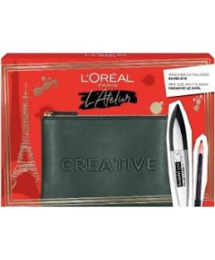 Atelier Kit Set L'Oreal Paris: Bambi Eye, Lash Defining, Mascara, Extra Black, 8.9 ml + Paradise, Kajal Eye Pencil, 1.2 g + Textile Makeup Bag, Black Kосметические средства